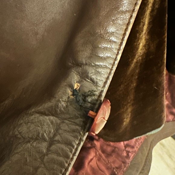 GOLDEN HAWK Vintage Brown Leather Button Up Moto Coat Removable Lining Men’s 2XL - Picture 16 of 16